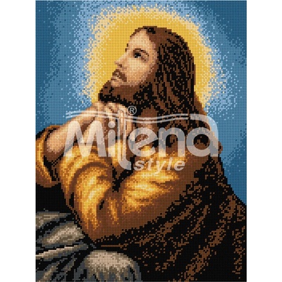 Milena Style Молещият се Христос - гоблен с щампа без конци