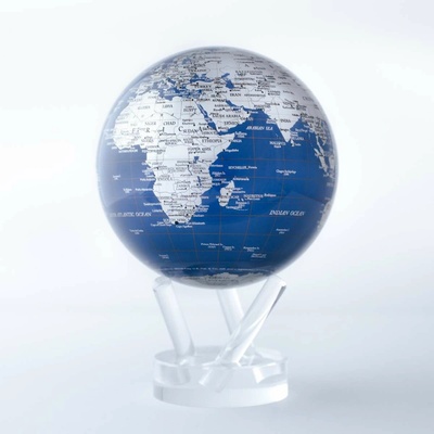MOVA Modrá a strieborná metalíza samostatne rotujúci glóbus 4.5in / 11,4cm