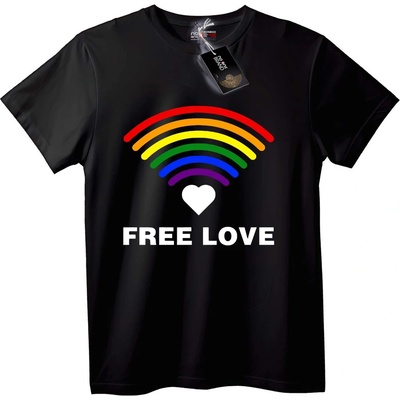 NOONEBRAND Тениска Свободна любов дъга - 2XL, Black