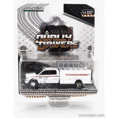 Greenlight Dodge Ram 3500 Double Cabine Firestone And Bridgestone Emergency Road Bílá 1:64