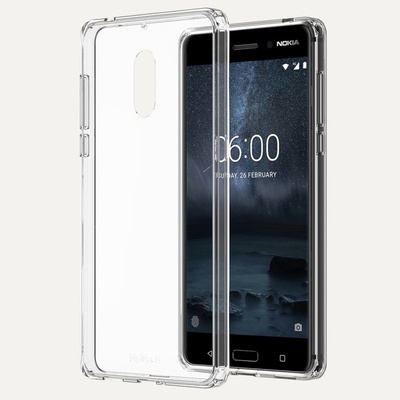 Nokia Хибриден кейс Nokia 6 CC-703, хибриден протектор, Термополиуретанов, прозрачен (NOKIA 6 HYBR CRIST CASE CC-703)