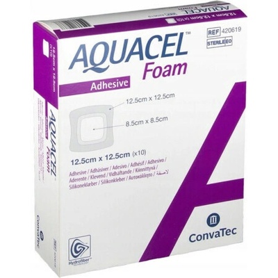 AQUACEL Foam Hydrofiber krytie na rany 12,5x12,5 cm 10 ks