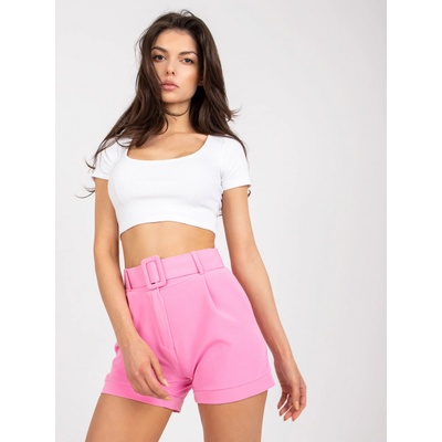 Elegantní šortky S PÁSKEM -DHJ-SN-15776.01P-PINK růžové