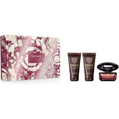 Versace Crystal Noir Подаръчен комплект за жени Размер EDP 50 ml + 50 ml душ гел + 50 ml лосион за тяло