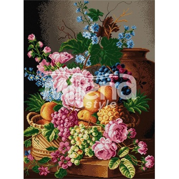 Milena Style Натюрморт с праскови - гоблен със схема конци dmc 1: 1