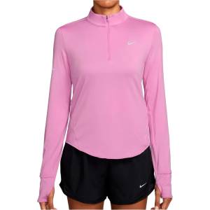 Nike Дамска тениска Nike Women's Swift Dri-Fit UV 1/2-Zip Running Top Running shirt - Light Magenta / Reflective Silver (916-4765-0514)