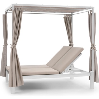 Blumfeldt Eremitage Double Sunbed, шезлонг, за 2 лица, стоманена рамка, сенник, завеси, сив цвят (GDW20-Eremitage D3) (GDW20-Eremitage D3)