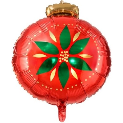 PartyDeco Fóliový balón Vianočná guľa 51x49cm