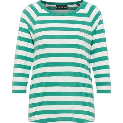ELBSAND Дамска тениска ELBSAND Women's Celin T-Shirt - Malachite / Cloud White / Stripe (916-2676-1213)