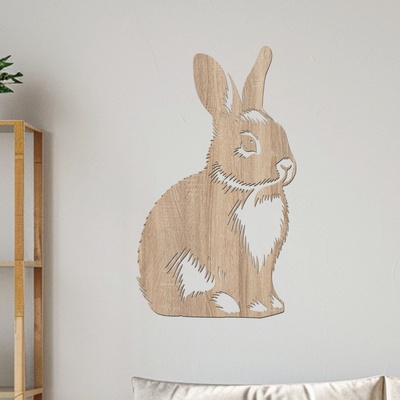 dřevo života Dřevěný obraz Králíka Rozměry (cm): 35x60, Zvolte barvu dekoru: Dub Sonoma