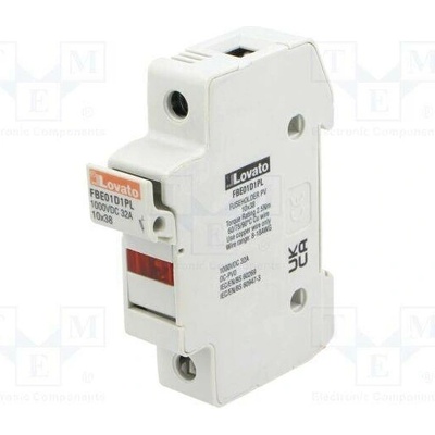 LOVATO ELECTRIC FBE01D1PL Pojistkový spodek; 10x38mm; na přípojnici DIN; 32A; Póly: 1; 1kVDC