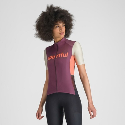 Sportful SUPERGIARA LOGO dámsky bordeaux/abbey stone