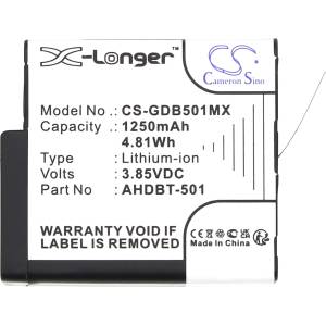 Cameron Sino Батерия за камера GOPRO Hero 5; Hero 6; Hero 7; Hero 8 AHDBT-501 3, 85V 1250mAh LIIon Cameron Sino (CS-GDB501MX) - stokatastoki