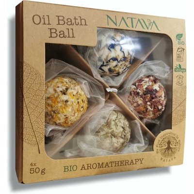 Natava Bio Aromatherapy olejová guľa do kúpeľa 4 x 50 g darčeková sada