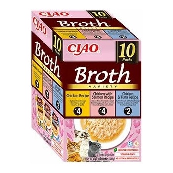 Churu Cat BOX Broth Chicken & Chicken Salmon & Chicken Tuna 10 x 40 g
