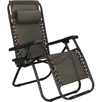 Zahradní polohovací křeslo SPRINGOS ZERO GRAVITY hnědé