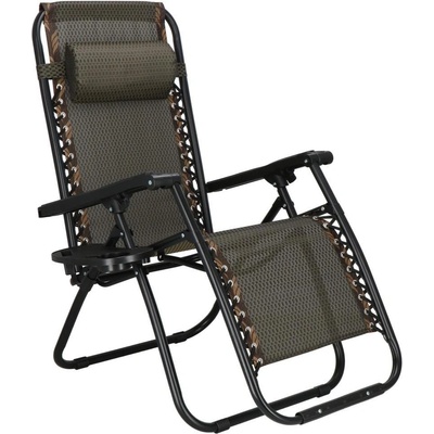 Zahradní polohovací křeslo SPRINGOS ZERO GRAVITY hnědé