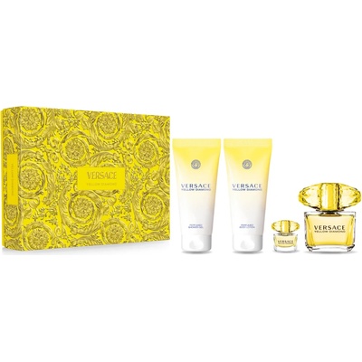 Versace Yellow Diamond Тоалетна Вода 90 мл + 5 мл + Душ Гел 100 мл + Лосион за Тяло 100 мл - Подаръчен Комплект за Жени