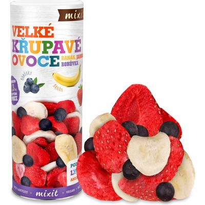 MIXIT Veľké chrumkavé ovocie banán jahoda čučoriedka 160 g
