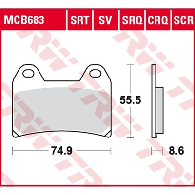 Přední brzdové destičky TRW / Lucas Suzuki GSX 1200 FS 1999 - 2001 směs SRQ – Hledejceny.cz