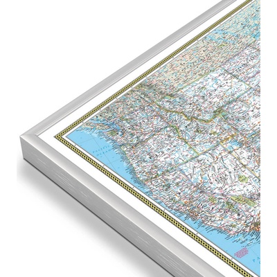 National Geographic USA - nástěnná mapa Classic 178 x 125 cm Varianta: magnetická mapa, Provedení: stříbrný rám