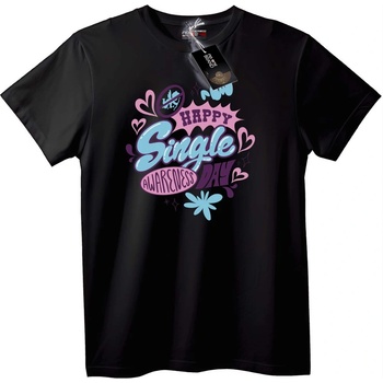 NOONEBRAND Тениска Честлив Ден на Самотника - XL, Black