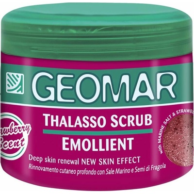 Geomar Emollient thalasso scrub zmäkčujúci peeling s morskou soľou a semienkami z jahôd 600 g