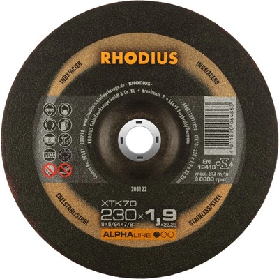 RHODIUS Extra tenký řezný kotouč XTK70 230 x 1,9 x 22,23 ALPHAline 208122