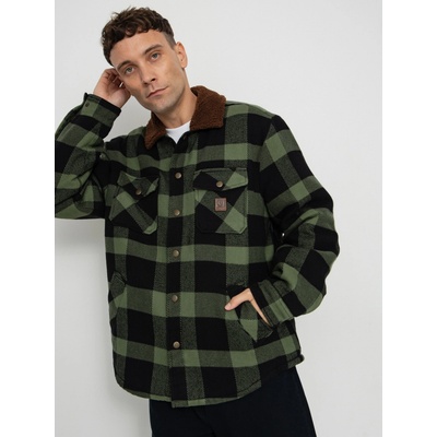 Brixton Durham Lined black/wild green flannel