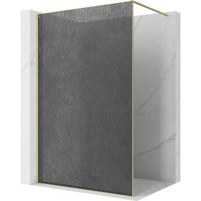Mexen Kioto душ кабина Walk-in 160 x 200 cm, пукнатини графит 12 mm, злато четкано (800-160-101-55-44-X)