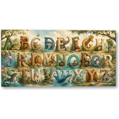 Plakát – Abeceda A–Z se zvířaty 100 × 50 cm Bez rámu Ne Bez rámu – Hledejceny.cz