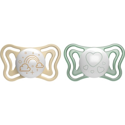 Chicco Physio Light Physio Forma Night биберон 2-6 m Gold/Green 2 бр