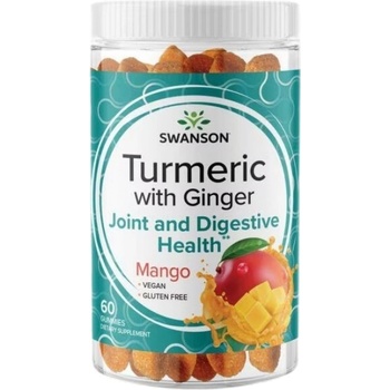 Swanson Turmeric with Ginger Gummies | Mango [60 Дъвчащи таблетки] Манго