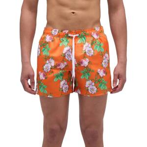 Sundek Бански гащета Sundek Elastic waist and sun flower print swimming shorts - Orange (Gerbera)