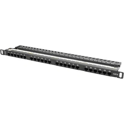 Lanberg patch panel 24 port 0.5U CAT. 6, black (PPU6-0024-B)