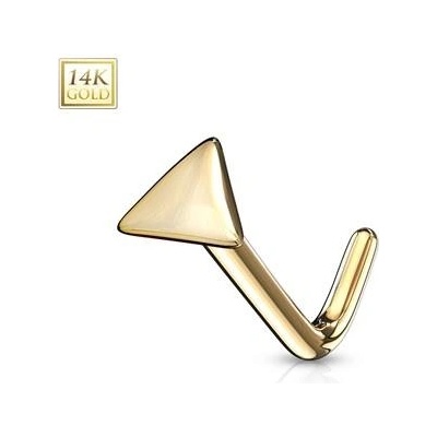 Šperky4U zlatý piercing do nosu triangl ZL01191-YG