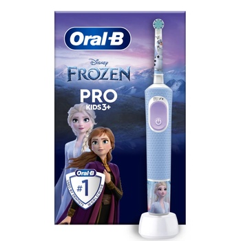 Image 1 of Oral-B Детска електрическа четка за зъби Oral-B Pro Kids Frozen, 2D почистване, 2 програми, 1 накрайник, 4 стикера, За 3+ години, Син (Oral-B Pro Kids Frozen)