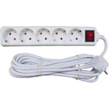 Office Разклонител Okoffice, 5 гнезда, с ключ, 5 м кабел