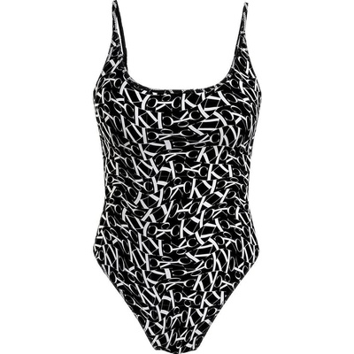 Calvin Klein Бански костюм Calvin klein KW0KW02086 swimsuit - Black (Ck One Warped Monogram Black Aop)