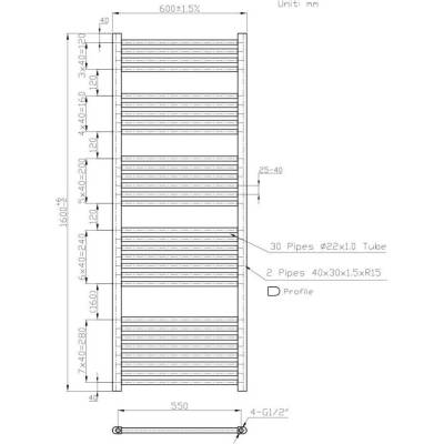 Novaservis 600 mm x 1600 mm 600/1600/R,1