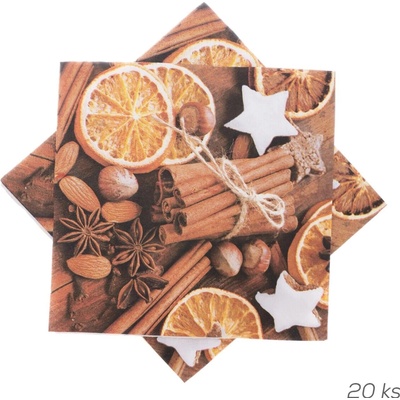 Orion Servírovací ubrousky skořice papír mix 33x33cm