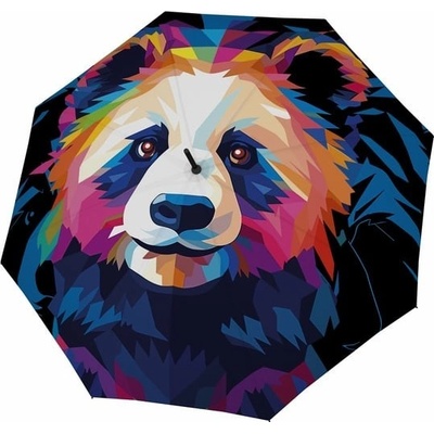 Doppler Modern Art Long AC Mighty Panda holový vystřelovací deštník vícebarevný