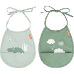 Done by deer Лигавници с джоб Happy Clouds зелени 2 бр (1343443)
