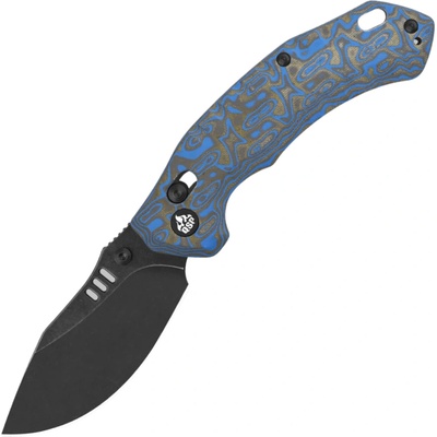 QSP Knife Elk 14C28N, black Blue-Black texture micarta Glyde lock QS173-B2