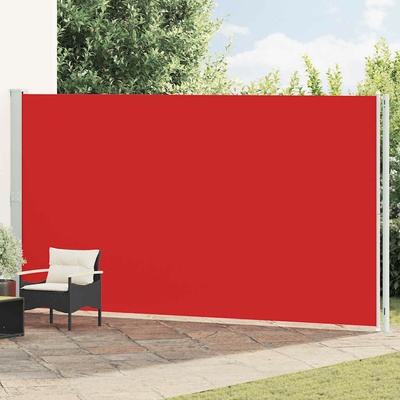vidaXL Zatahovací boční markýza červená 220 x 600 cm