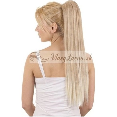 Clip-in vrkoč na štipci 60 cm kanekalon platinová blond