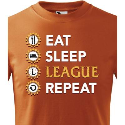 Dětské tričko Eat sleep league repeat OranžováCanvas Dětské tričko Bezvatriko.cz 1