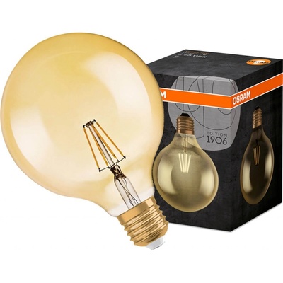 Osram LED žiarovka Filament E27 7W VINTAGE 1906 GLOBE GOLD Teplá biela