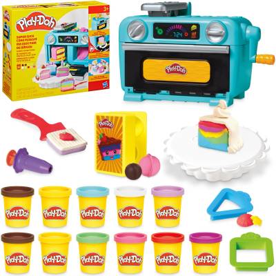 Play-Doh colorful pastry shop with toy oven, tools, accessories and 11 cans of modeling clay for shaping, baking and decorating, craft set for girls and boys aged 4 and up - G0497