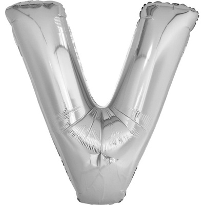 Amscan Písmeno V stříbrné foliový balónek 86 cm